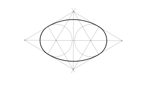óvalo inscrito en un rombo
