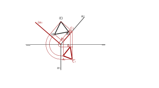 Desabatir la figura plana contenida en alfa (proyecciones)