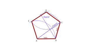 Pentágono regular dados tres lados consecutivos