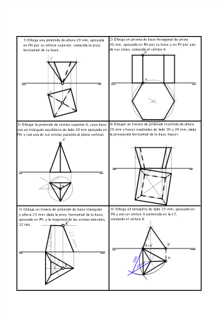 SISTEMA DIÉDRICO - REPRESENTACIÓN DE SÓLIDOS, SECCIONES E INTERSECCIONES