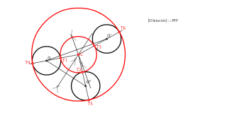 CTG3EL_CCC Circunferencias tangentes a 3 circunferencias. Caso igual radio.