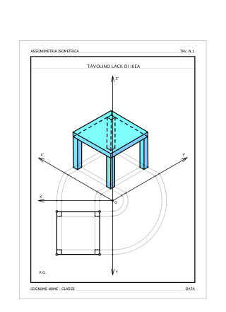 ASSONOIMETRIA ISOMETRICA TAVOLINO LACK DI IKEA