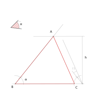 Triángulo sabiendo dos ángulos y altura