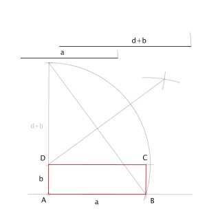 Rectángulo dada lado y suma del otro con diagonal