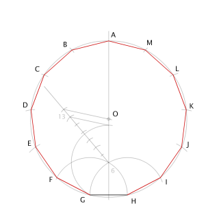 Tridecágono a partir del lado