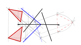 Construcción de triángulo equilátero contenido en un plano oblicuo