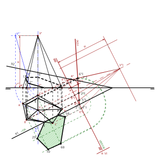 SECCIÓN DE UNA PIRÁMIDE POR PLANO OBLICUO