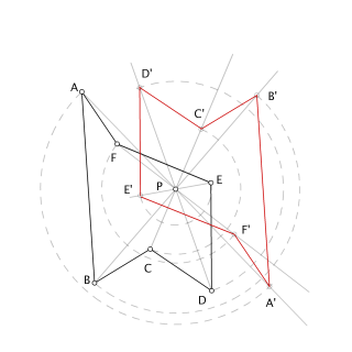 Simetría central con centro interno