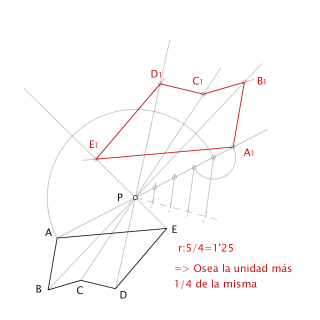 Homotecia inversa con ampliación
