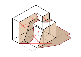 Ombra solido composto in Assonometria Isometria