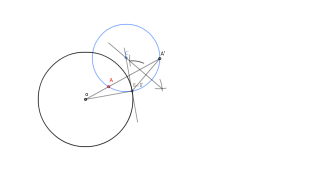 INVERSION. Determinar un punto inverso por circ de autoinversion