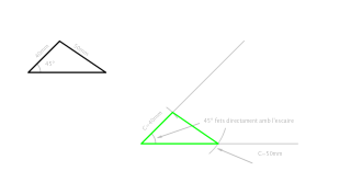 Representar el següent triangle donats dos costats i l'angle oposat a un d'ells