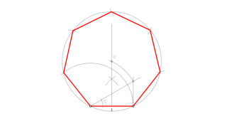 COnstruir un heptágono regular conocido el lado L