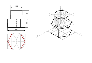 Tornillo de cabeza hexagonal (isométrica)