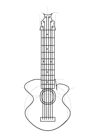 guitarra clasica con modificaciones en el cuerpo