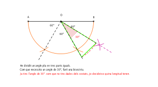 Triangle isòsceles donat l'angle de 30º oposat a la base.