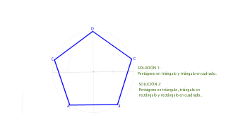 Cuadrado equivalente a un pentágono.