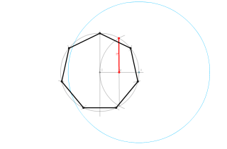 Dividir circunferencia en 7 partes iguales. (método de Durero, aproximado)