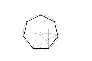 Heptágono regular conocido el lado.