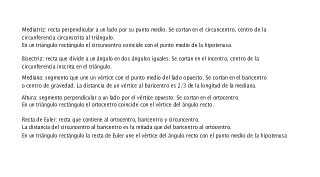 Rectas y puntos notables del triángulo