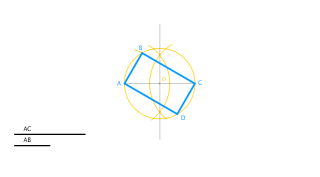 Polígonos. Cuadriláteros. Trazo de un rectángulo de diagonal ACy lado AB
