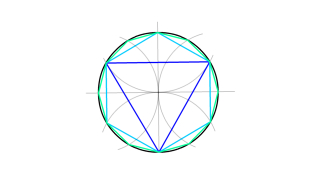 Triángulo, hexágono y eneagono