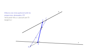 Homotècia - Trobar una recta amb una proporció determinada