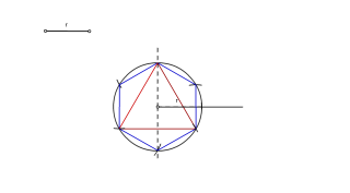 División de una circunferencia en tres y seis partes iguales