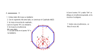 Contrucción del octógono regular a partir del lado.