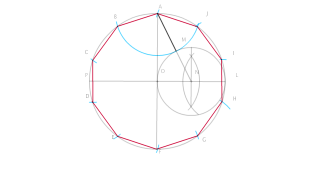 División de una circunferencia en 10 partes iguales