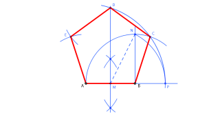 Construcción del pentágono regular dado su lado.