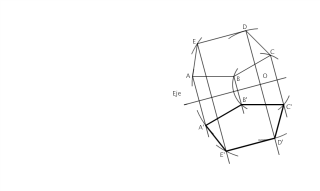 Trazar la figura simétrica de la dada según el eje de simetría.