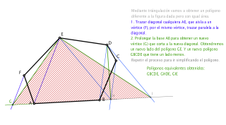 Polígono de n-1 lados equivalente a otro de n lados 