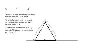 Construcción de un triángulo equilátero a partir del lado.