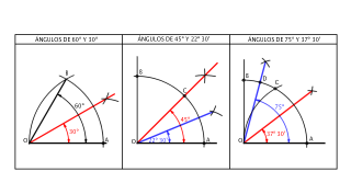 Construcción de ángulos con el compás