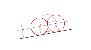 Circunferencia tangente a una recta pasando por un punto