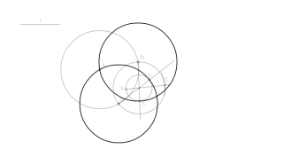 Circunferencias de radio dado que pasan por un punto e son tanxentes a unha circunferencia. Tanxentes interiores.