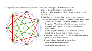 Heptágono estrellado inscrito en una circunferencia