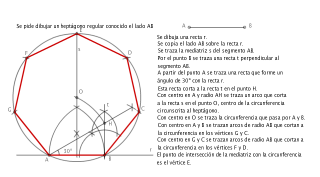 Heptágono regular conocido el lado