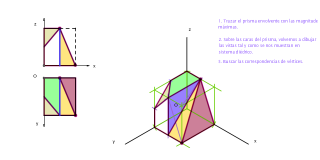 ISOMÉTRICA. PRISMA ENVOLVENTE. 