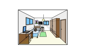 Habitación en perspectiva cónica