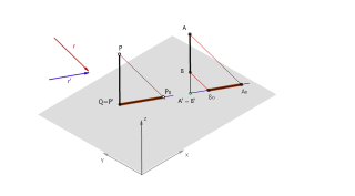 Ombra di segmenti verticali in Assonometria