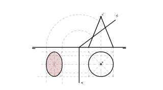 Tall plànol projectant sobre conus