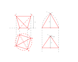 Representa un tetraedro conocida su arista, con dos aristas opuestas horizontales.