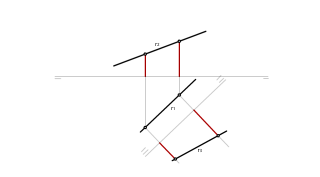 convertir recta oblicua a frontal
