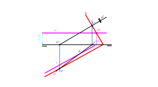 Recta horizontal del plano definido por su recta de máxima inclinación