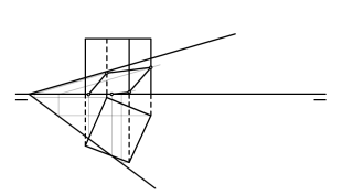 Determinar la sección que produce el plano P en el cubo.