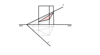 Trazar la sección producida en el prismade base triangular por el plano P