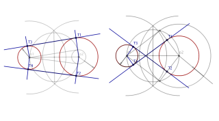 1. Rectas tangentes exteriores e interiores a dos circunferencias conocidas