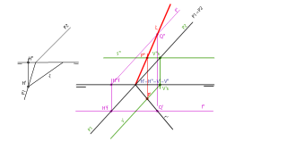 Hallar la proyección verticalde r perteneciente al plano P